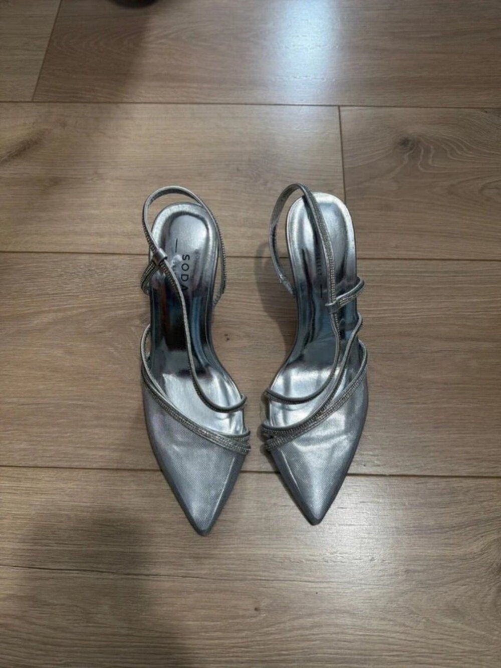 SODA Select - Silver Rhinestone Heels - Size 5.5 Good condition
